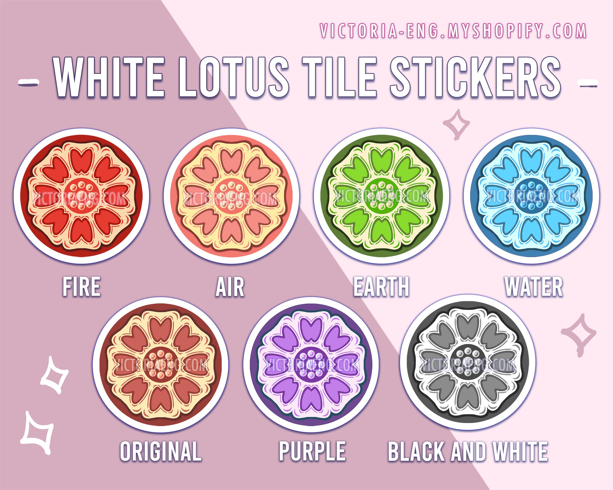 ✨ New White Lotus Tile Stickers! ✨