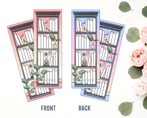 Cute Bookshelf Book Tracker Bookmark
