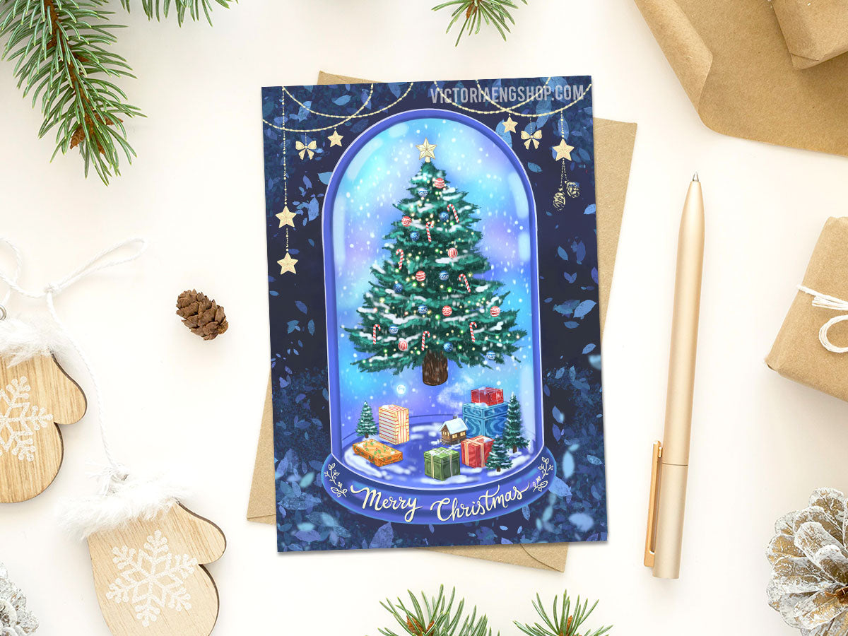 A Merry Christmas Greeting Card Template, Available in A4 Size, Incorporates a Modern Christmas A Merry Christmas Greeting Card Template, Available in A4 Size, Incorporates a Modern Christmas
