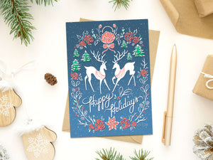 Happy Holidays Deer Card