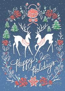 Happy Holidays Deer Card