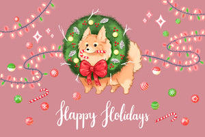 Pom Pom Holiday Wreath Card