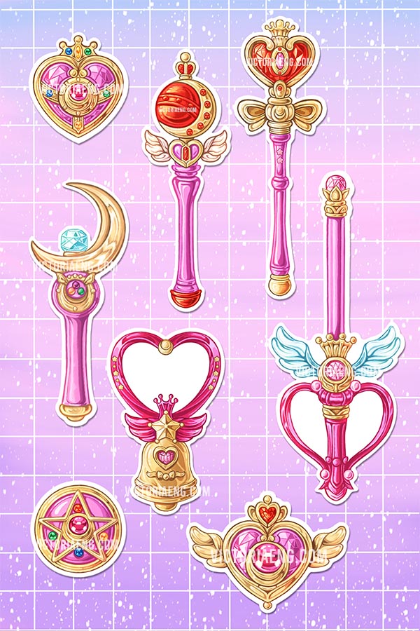 Sailor Moon Accessories Collection Sticker Set – Victoria Eng